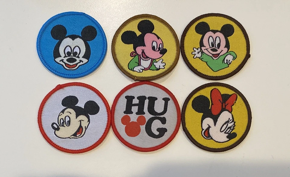 6 Vintage Style Mickey & Minnie Mouse Iron-On Patches – Retro Disney Cartoon App - Image 1 of 1