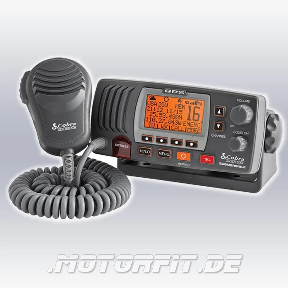 Cobra UKW GPS ATIS Einbau-Funkgerät MRF77 grau Holland (NL) Freischaltung - Bild 1 von 2