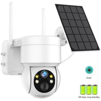 Solar Camera WiFi Wireless 4MP HD Built-in Battery Video Monitor Waterproof CCTV - Image 1 of 4