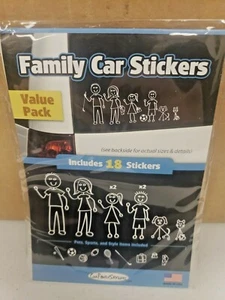 WMI Designs (12050) White Line Family Vinyl Stickers Compact Kit (18) - Picture 1 of 4