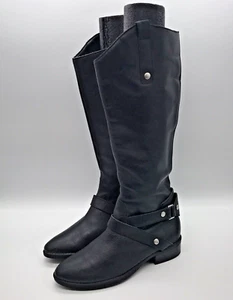 Liz Claiborne LC Renea Women's 6M Black Leather Equestrian Boots Riding Shoes - Picture 1 of 14