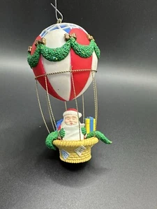 Noma International 1992 Santa Hot Air Balloon Red White Blue hanging ornament - Picture 1 of 5