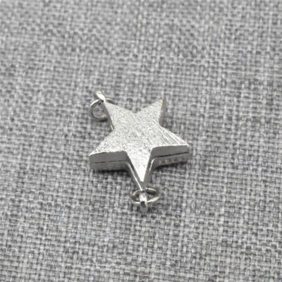 2pcs of 925 Sterling Silver Stardust Star Magnetic Clasps with Rhodium Plated - Image 1 of 4