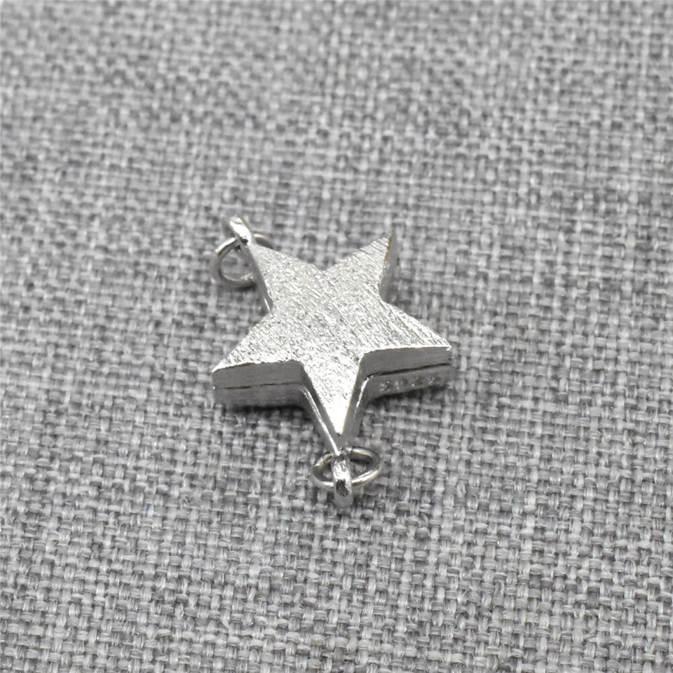 2pcs of 925 Sterling Silver Stardust Star Magnetic Clasps with Rhodium Plated - Image 1 of 4