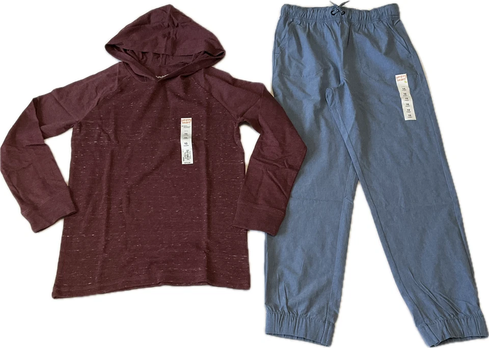 Jumping Beans Long Sleeve Hoodie And Jogger Boys Size 10 Blue Red - Image 1 of 4