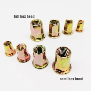 5/20X M4-M12 Carbon Steel Hex Hexagon Head Bind Rivet Nut Insert Rivnut Nutsert - Picture 1 of 8