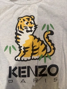 Kenzo Kids Tiger Graphic Short Sleeve Shirt Size 12 Grey cotton 12A - Picture 1 of 4