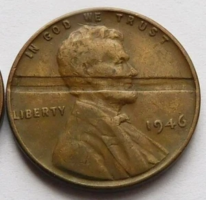 1946 Error Lincoln Wheat Cent, Planchet Groove Unique 1C Penny - Picture 1 of 2