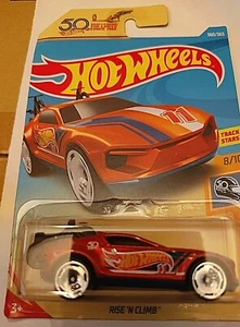 RISE´N CLIMB Hot Wheels 50th Race Team 8/10 Track Stars Long Card Mattel New - Imagen 1 de 3
