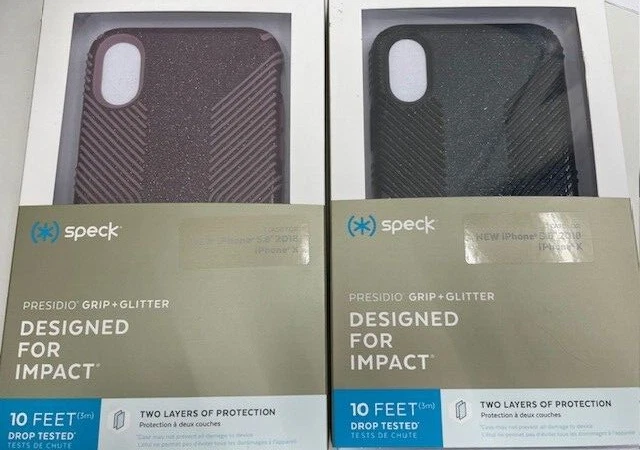 Funda SPECK Presidio GRIP +GLITTER 10 pies probada contra caídas para Apple iPhone X / XS Foto 1 de 1