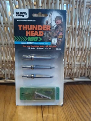 Thunder Head 100 100 grãos 3 lâminas 1 3/16 diâmetro.-Novo em folha-ENVIO N 24 HORAS - Imagem 1 de 3