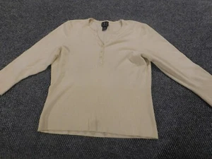 Inc International Concepts Womens Blouse Extra Large Beige pullover henley - Picture 1 of 13