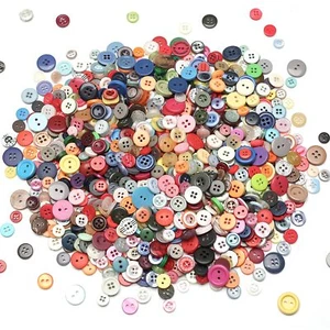 1000 Pcs Resin Buttons, Assorted Sizes Round Craft Buttons for Sewing DIY Crafts - Picture 1 of 7