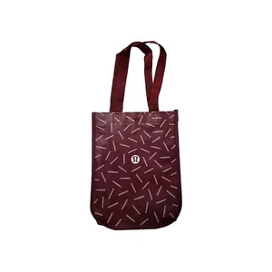 Borsa shopping Lululemon rossa bianca riutilizzabile piccolo manico superiore - Foto 1 di 8