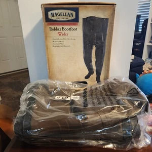 NEW Magellan Hunting Gear Men's Rubber Bootfoot Waders Size 12 Adjustable Waist - Picture 1 of 4