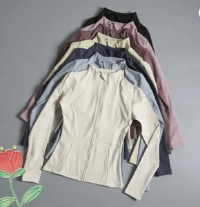 Womens High Quality Sports Top Jacket Ladies Elastic Exercise Yoga Gym Workout U - Picture 1 of 19