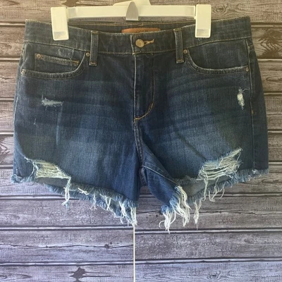 Joe's Women's Jean Shorts Size 31 Blue Denim Distressed Raw Logo Pockets NWOT - Image 1 of 4