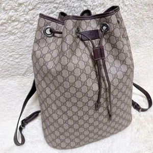GUCCI 189745.502752 GG Mochila con Cordón PVC Cuero Marrón de Japón - Imagen 1 de 24
