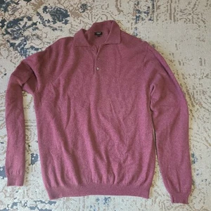 Prague Cashmere Mens Sweater Size Large 100% Cashmere Maroon Color Soft - Picture 1 of 6