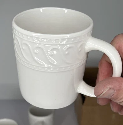 PFALTZGRAFF SYLVIA WHITE Coffee Mugs - Set of 4 - NEW - Image 1 of 4