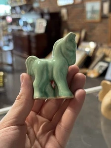 Vintage Morton Pottery miniature green horse figurine ceramic 2.75” - Picture 1 of 8