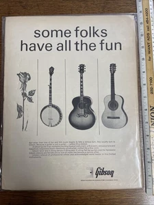 "Instrumentos musicales Gibson 1966 vintage 13,5 X 10,5"" anuncio de revista" - Imagen 1 de 5