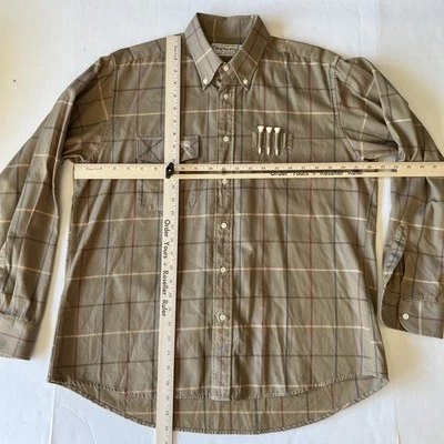 Camisa de vestir vintage Burberry London para hombre 16,5 x 42 marrón a cuadros soporte para camiseta de golf Foto 1 de 4
