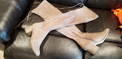 Ivanka Trump Women's 7M Larell Over-The-Knee Boots Taupe Suede - Image 1 of 4