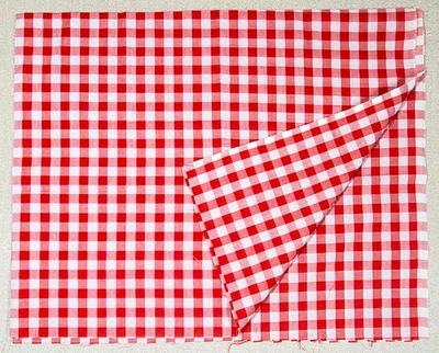 ½" Red & White GINGHAM Check Fabric 1 yd. x 44" Cotton or Poly/Cot. 1/2-inch - Image 1 of 4
