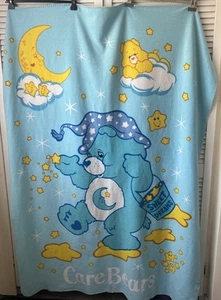 VTG 2003 Care Bears SWEET DREAMS Throw Blanket XL Fleece Kawaii RARE - Picture 1 of 7