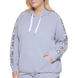 NWT Calvin Klein Plus Size Hoodie Sweatshirt Purple Fleece Lightweight Size 2X - Picture 1 of 7