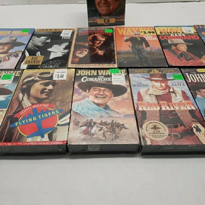John Wayne Sealed VHS Lot of 15 Movies Western War Classics Liberty Valance, Rio - Image 1 of 4