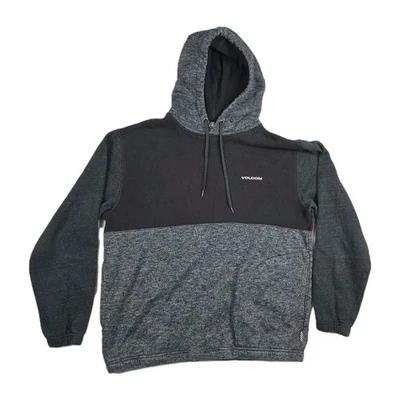 Volcom Men's Size L/XL Fleece Lined Black Gray Hoodie Pullover - Image 1 of 4