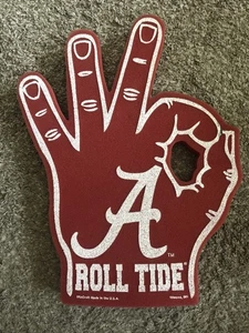 Alabama Roll Tide Flat Foam Hand Three Fingers A-Ok? Made USA Red - Picture 1 of 5