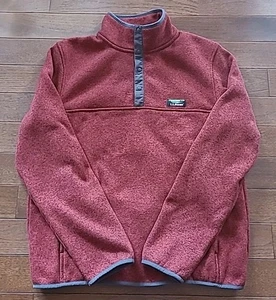 LL Bean Sweater Fleece Pullover Mens Medium Slightly Fitted 1/4 Snap Sienna Clay - Picture 1 of 9