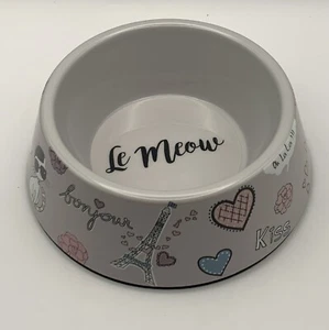 Melamine Cat Food Or Water Dish Le Meow Paris Theme. - Picture 1 of 13