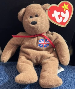 Retired 1993 TY Teenie Beanie Baby McDonald's Britannia the Bear NLA Excellent - Picture 1 of 6