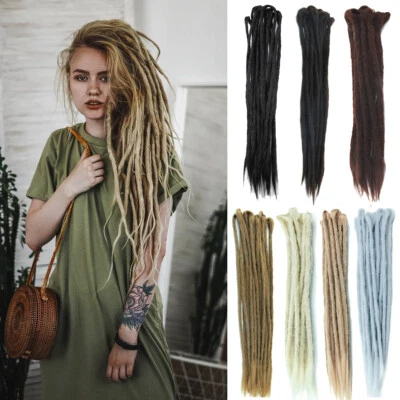 20 Zoll Double Ended Dreads Extensions Kunsthaar Häkelzöpfe DE Dreadlocks Doppel - Bild 1 von 4