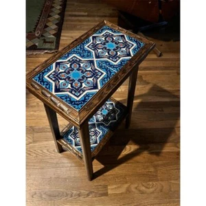 Fornature Designs Talavera Tile End Table Art Deco Mosaic Multicolor - Picture 1 of 9