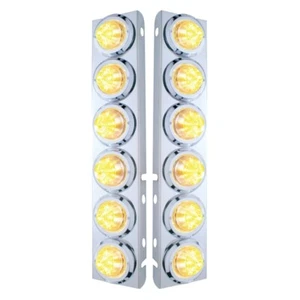 Soporte purificador de aire Peterbilt 9 luces y biseles LED 2" - LED ámbar/lente transparente - Imagen 1 de 10