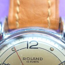 Original Men's Wrist Watch, Roland, " 15 Rubis ", Good Function, Approx. 1950