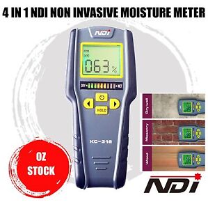 4 IN 1 Pinless Moisture Meter Hygrometer Humidity LCD Tester 318