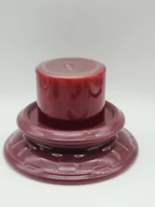 Longaberger Keramik Stumpenkerzenhalter gewebt Traditionen Paprika roter Apfel - Bild 1 von 4