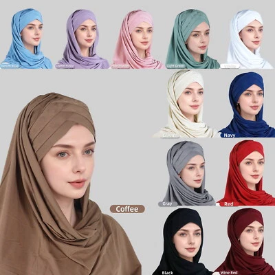 Muslim Women Hijab Long Scarf Head Cover Wrap Shawls Prayer Headscarf Islamic - Image 1 of 4