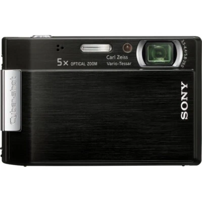 Sony Cyber-shot DSC-T100 Digital Camera 8.1 Megapixel 5x Optical Zoom Black - Image 1 of 4