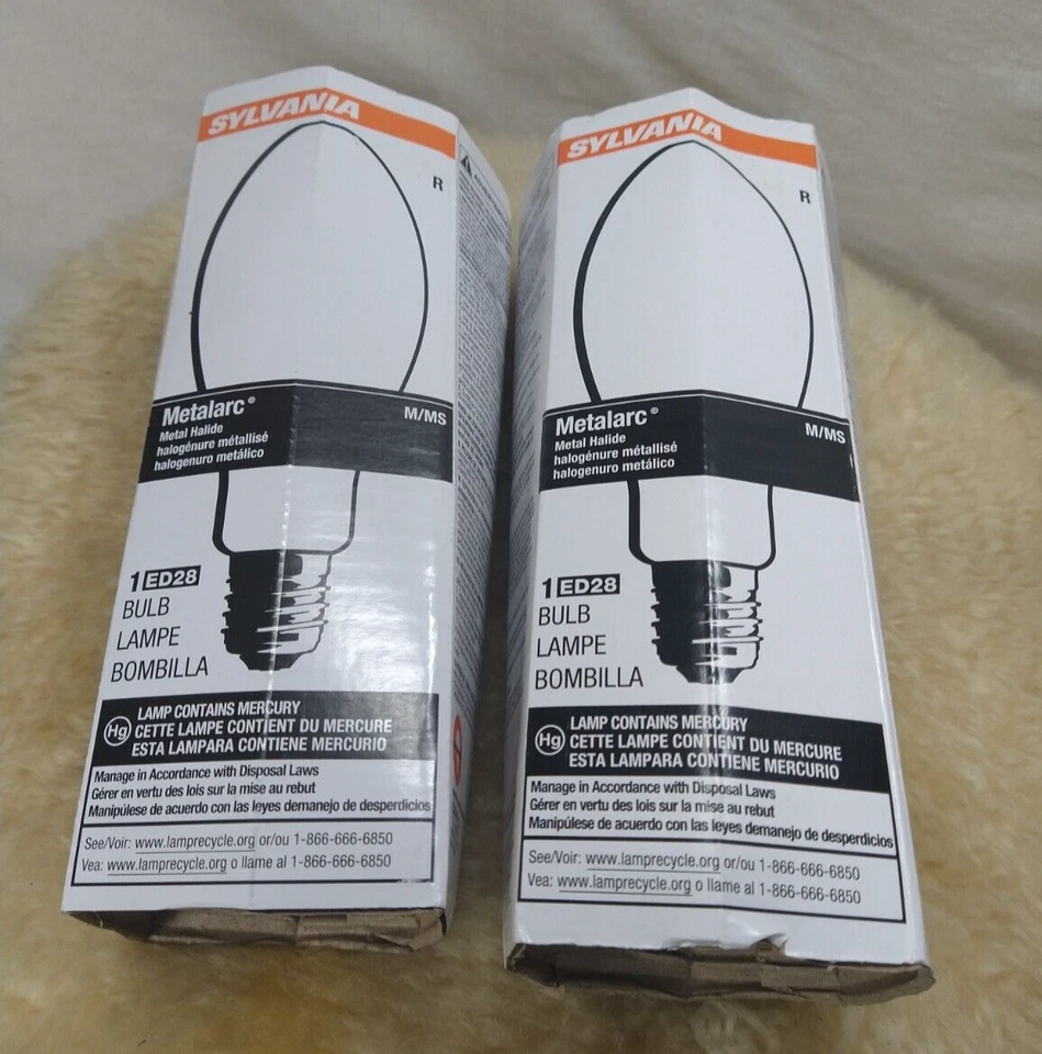 SYLVANIA COMPACT METALARC LAMP LIGHT BULB 175 WATT ED28 SET OF 4 BRAND NEW - Image 1 of 4