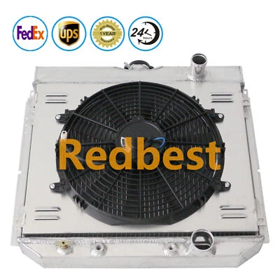 4 Row Alu Radiator+Shroud+Fan For 67-69 Ford Mustang Torino Country Squire V8 - Image 1 of 4