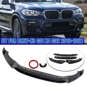 For 2018-2021 BMW X3 G01 M Sport Gloss Black Front Bumper Lip Lower Splitter US - Picture 1 of 13