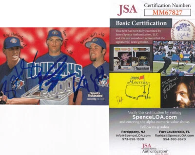 Roy Halladay,Tom Evans,Kevin Witt 1999 Fleer Sports Illustrated COMBO SIGNED JSA - Image 1 of 4