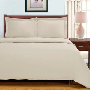 Superior 400-Thread Count Solid Egyptian Cotton Duvet Cover Set TWIN NIB - Picture 1 of 10